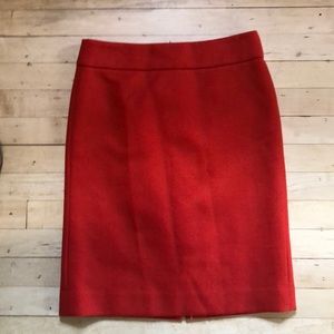 Crew wool orange skirt pencil fit 2